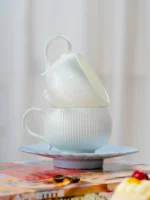 Moonlight 2-Piece Coffee Cup and Saucer Set (180ml - Dark Gray)