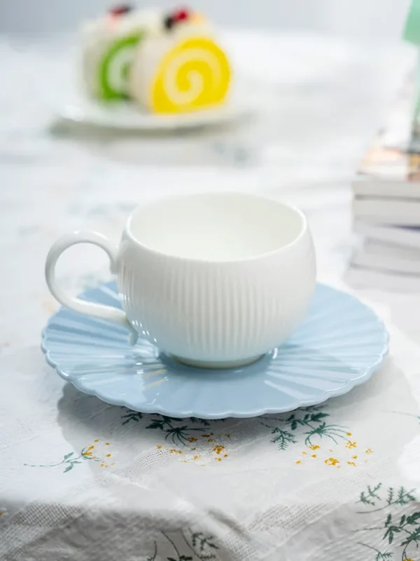 Moonlight 2-Piece Coffee Cup and Saucer Set (180ml - Dark Gray)